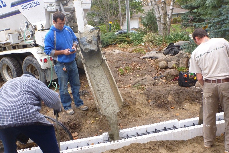 Pond Concrete Collar Stop Pond Rock CaveIn